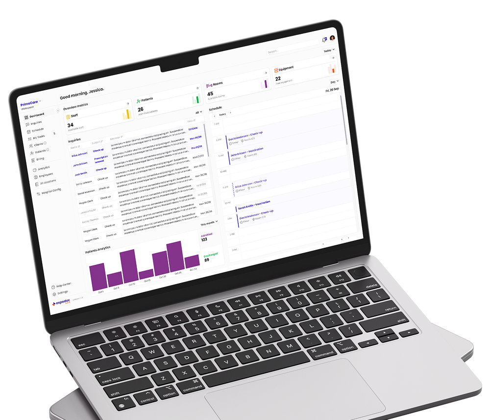 Mockup showing our solution for medical appointment scheduling.
